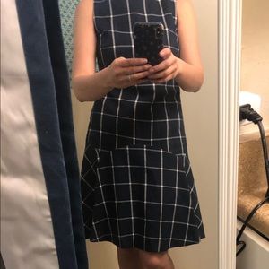 👗 EUC Limited Navy Blue Plaid Dress size 4 💫✨